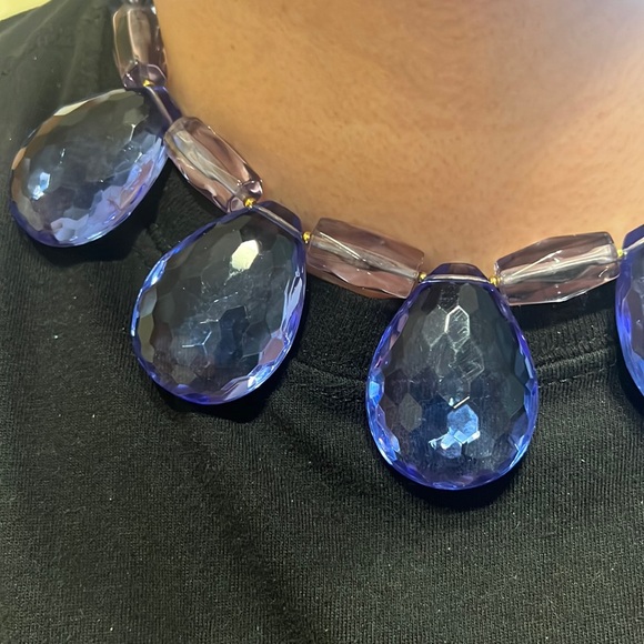 J Crew Blue & Lilac Necklace - Picture 1 of 4